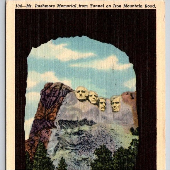 Mount Rushmore Memorial Black Hills SD Posted Linen Divided Back Postcard - Picture 1 of 3